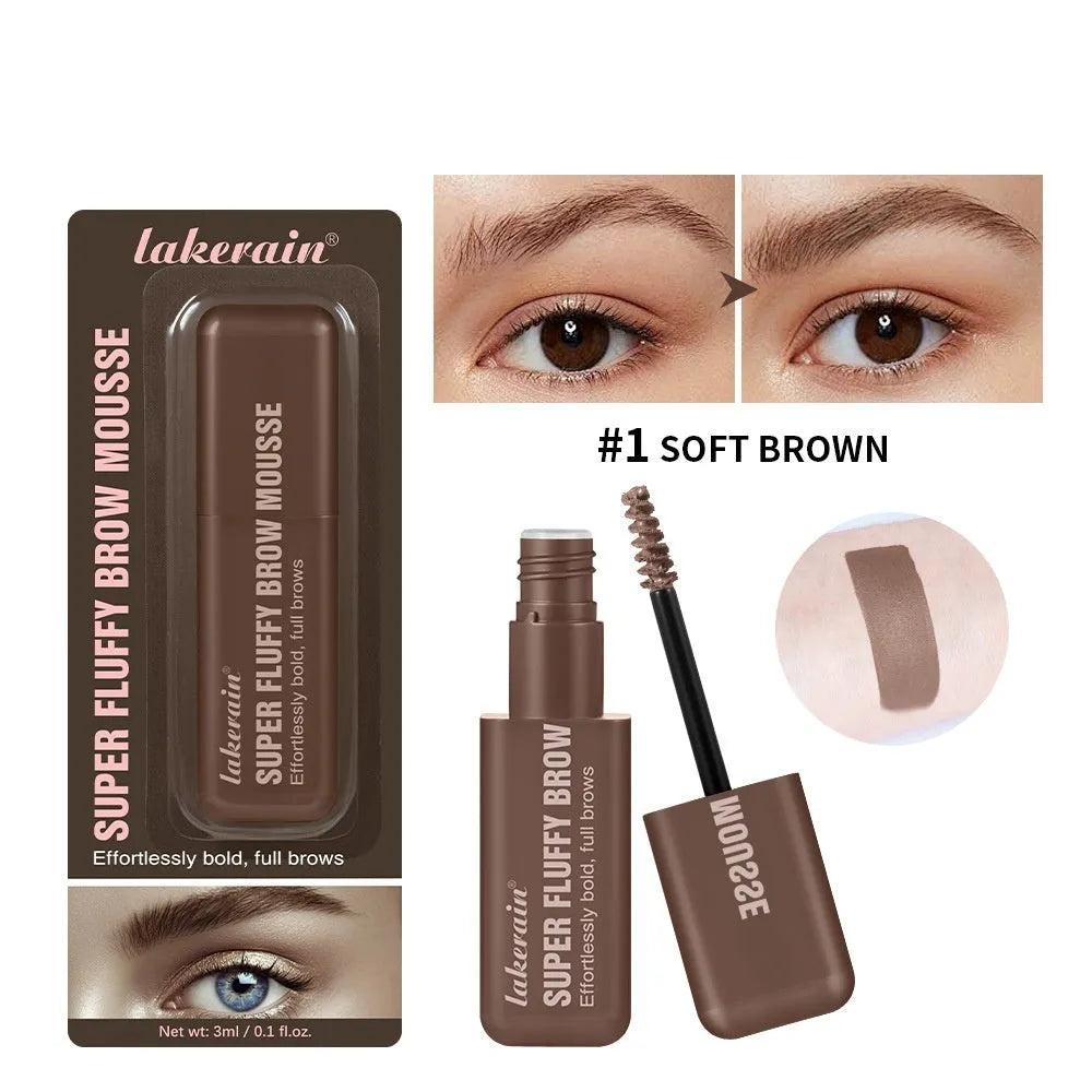 Eyebrow cream tube with six shade options for three-dimensional brow shaping