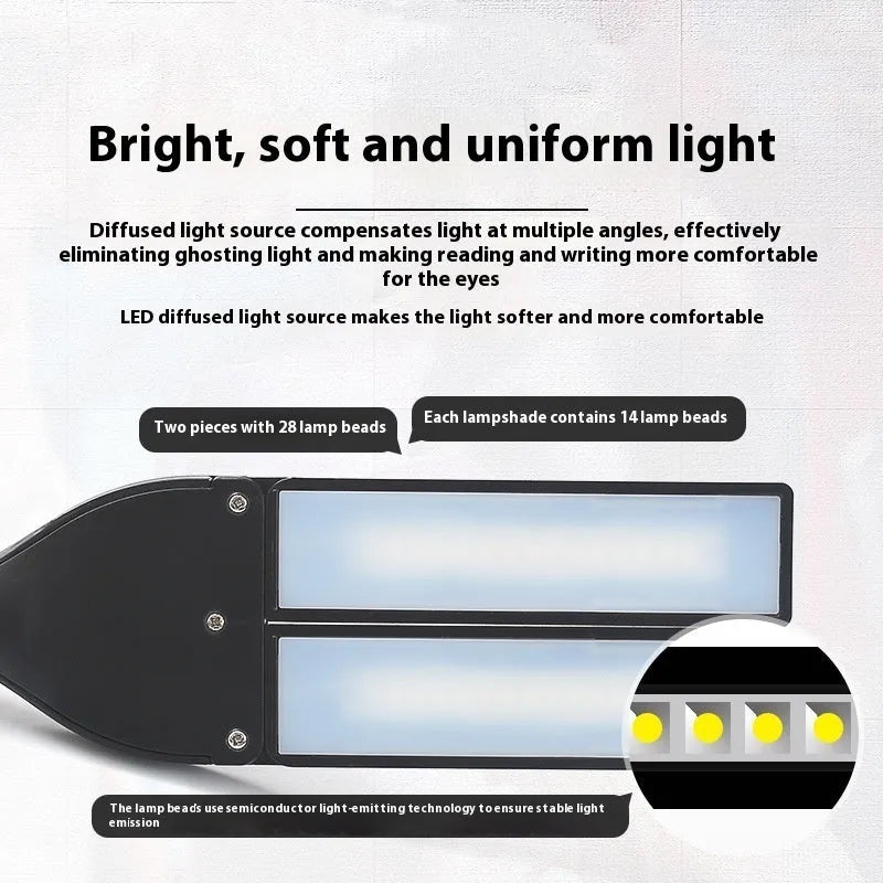Music stand lamp with 28 LED lights, USB cable and batteries for sheet music illumination during instrument practice