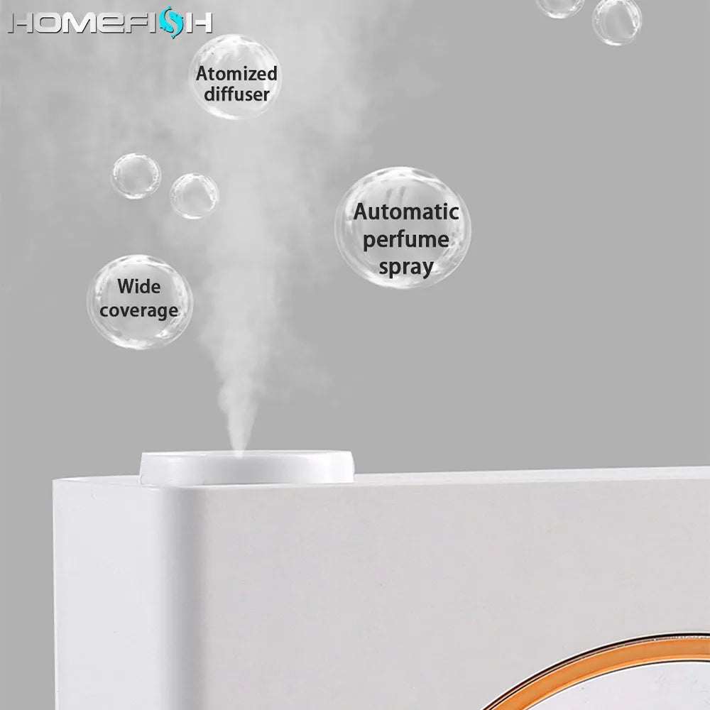 Small white automatic aromatherapy machine with wall-mounted design.