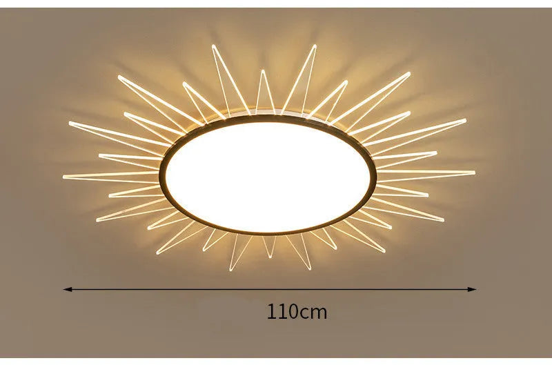 Modern round aluminium LED ceiling lamp with remote control dimming in various sizes