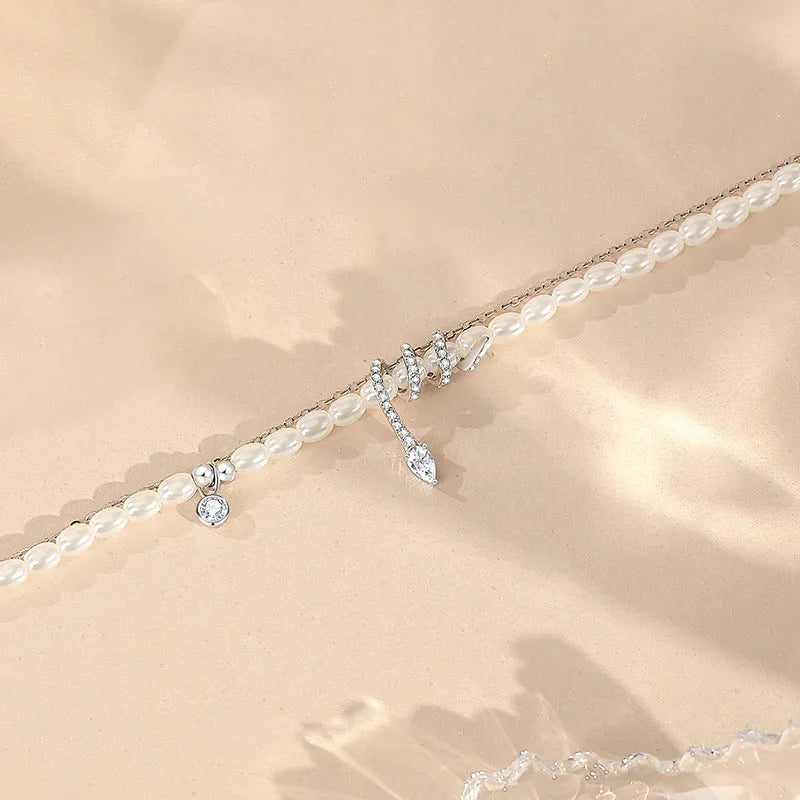Sterling silver snake beaded bracelet with electroplated gold or white gold finish, zodiac animal design.