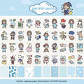 Sheet of 50 Japanese cartoon character stickers in a 40x60mm size for notebooks and screen protectors.