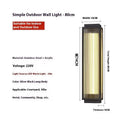 Stainless steel outdoor wall lamp with waterproof design for garden and courtyard lighting