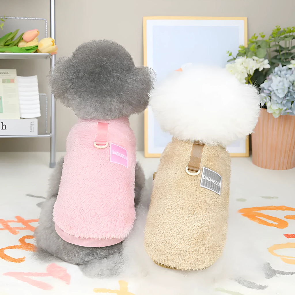 Coral fleece pet legs jacket available in multiple colours and sizes for dogs and cats