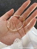 Women's natural pearl bracelet and necklace set with gold gilded purple silver finish and irregular pearl shapes