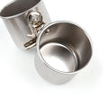 Stainless steel birdcage feeder in natural metal colour for outdoor use.