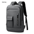 Men's Oxford cloth backpack with sewing line design in dark grey colour