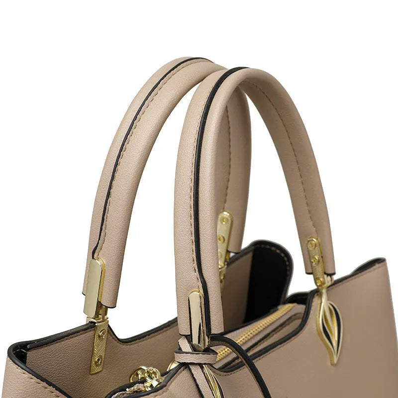 Women's PU messenger bag with multi-layer shoulder strap in seven colour options