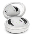White wireless red light eye and facial massager with EMS technology for at-home skincare