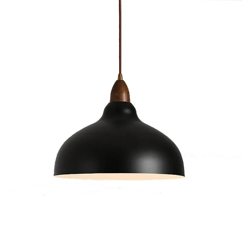 35cm Japanese style iron LED chandelier in black or white for bedroom and dining room, 220V ceiling light