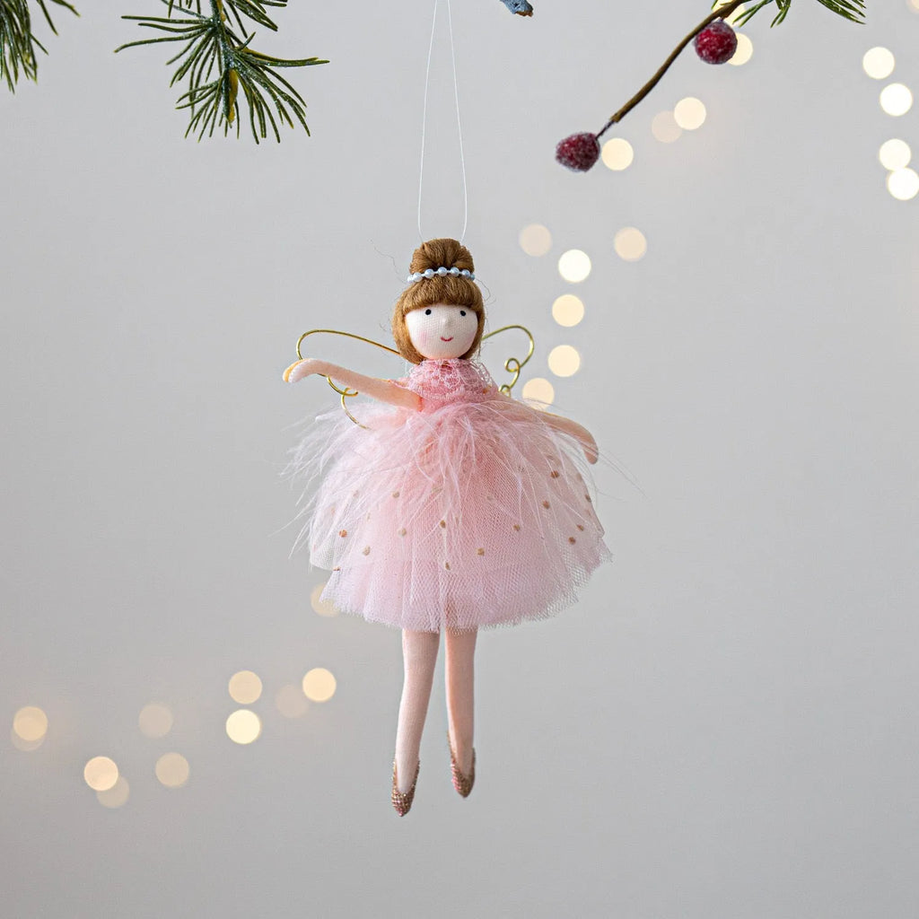 Pink or white cloth ballet girl angel plush doll with hanging loop, modern simplicity design