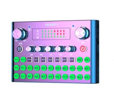 F007plus sound card condenser microphone set with Bluetooth connectivity for live broadcasting