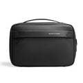 Oxford cloth toiletries storage bag with wet dry separation compartments in graphite gray colour