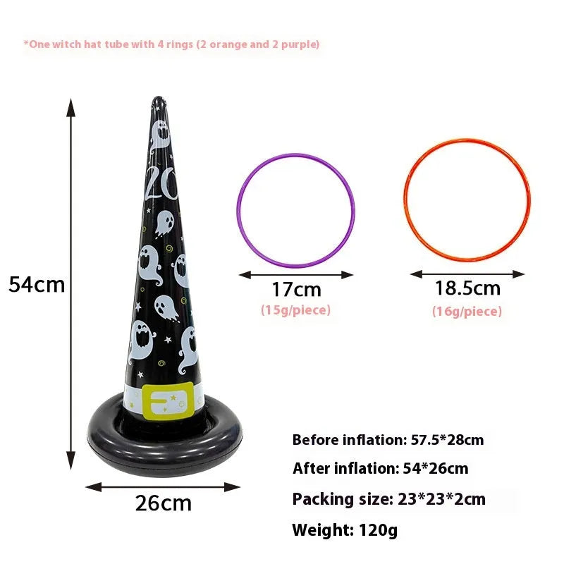 Inflatable octopus ferrule throwing toy in multiple Halloween colour variations