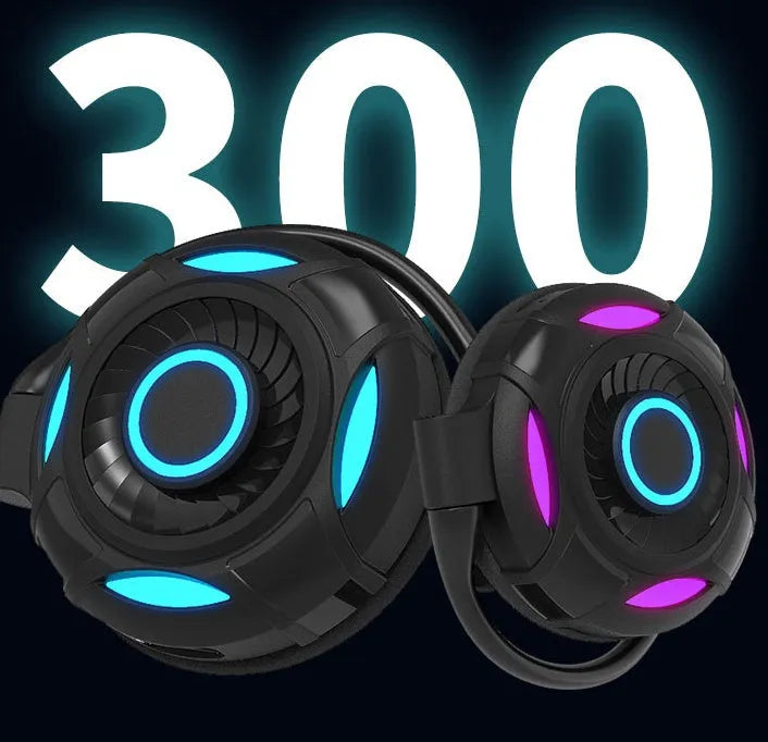 Black and white Bluetooth gaming earphones with hanging ear design showing wireless connectivity