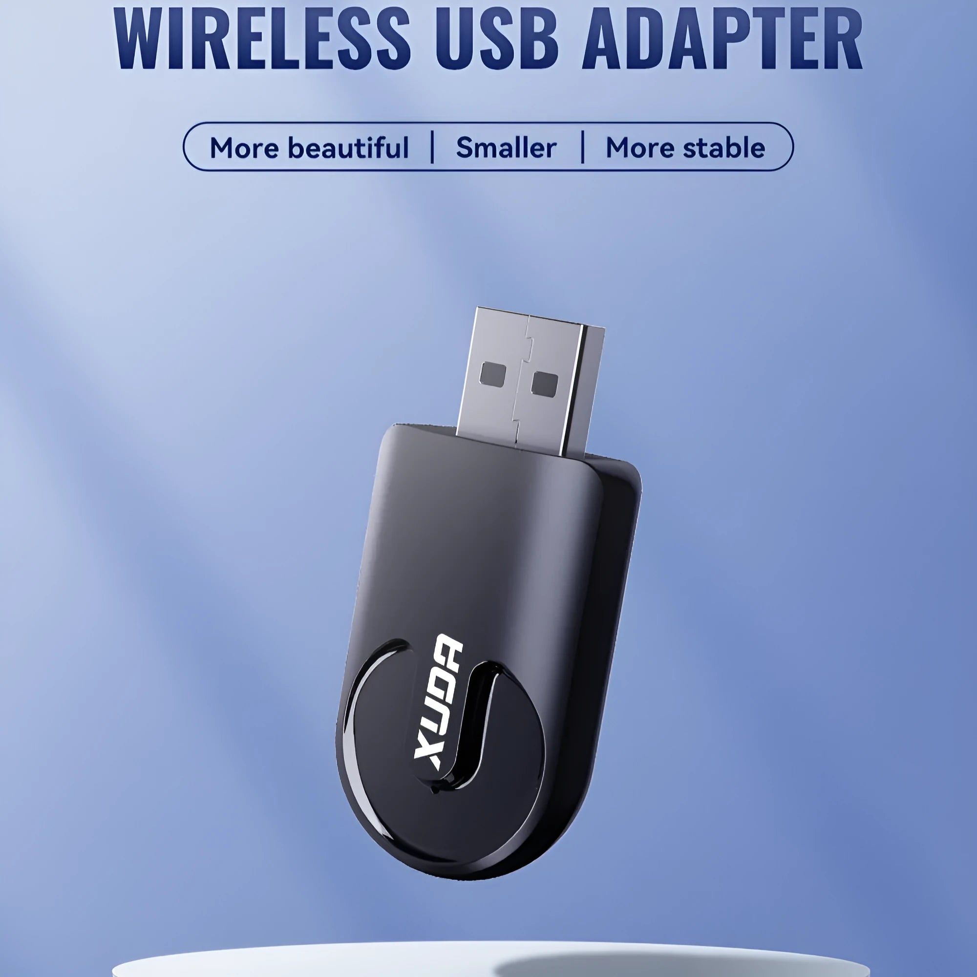 Black mini USB-C wireless CarPlay adapter with compact 26×55×13mm dimensions