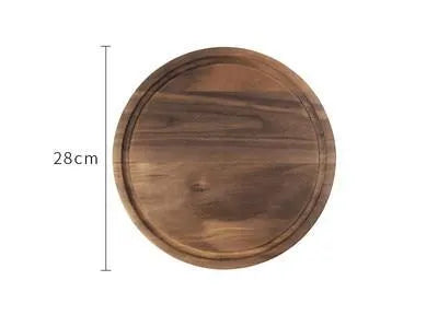 Black walnut wood cutting board with juice groove in three size options