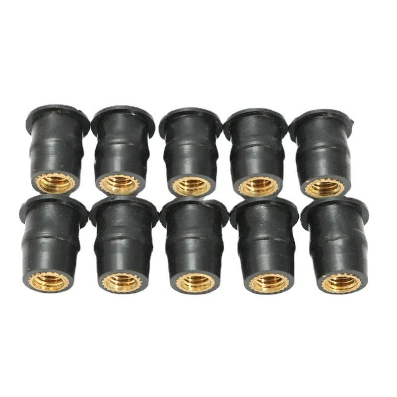 Motorcycle rubber brass nut expansion well nut riveting fastener kit with M4 M5 M6 sizes