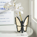 Ceramic butterfly vase and matching waterproof tissue box set for living room decor