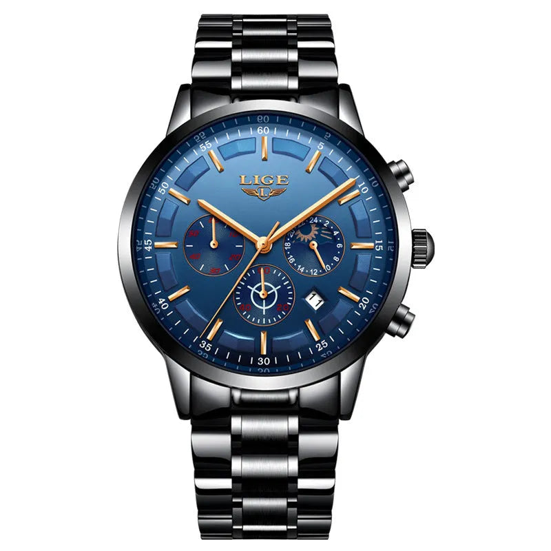 Men's waterproof quartz sports watch in four colour options with 12mm thickness