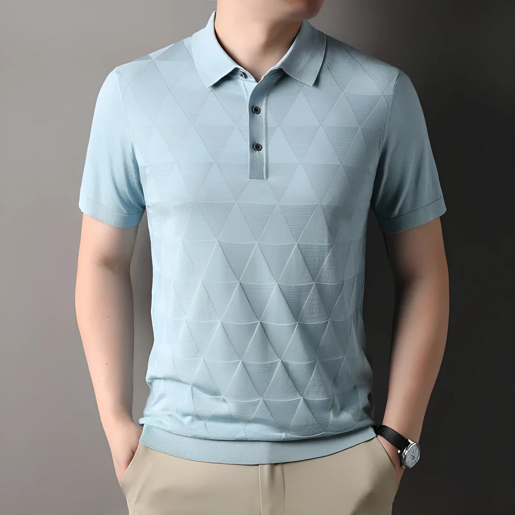 Men's thin ice silk short sleeve T-shirt in lyocell fabric, shown in DX525 Green colour.