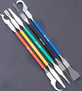 Five piece stainless steel disassembling tool knife set with thin blades for plastic removal work