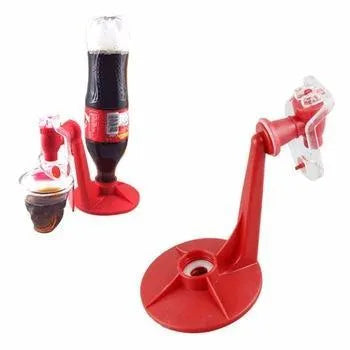 Red Magic Tap soda dispenser attached to 2-litre bottle with push-in mechanism for drink serving