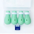 Translucent green silicone cat anti-scratch foot covers for pet handling protection