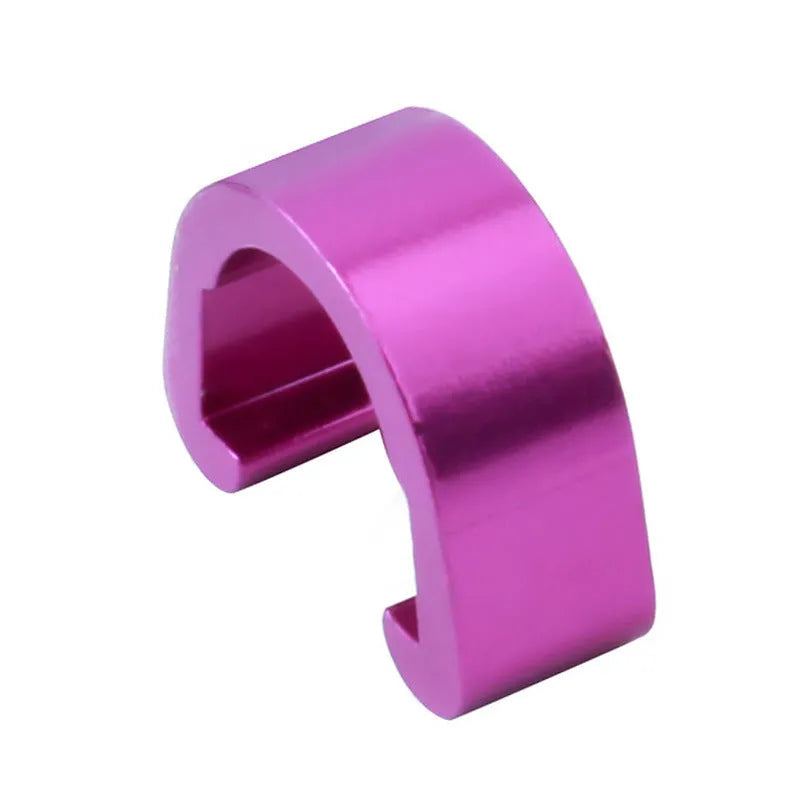 Aluminium alloy C-shaped buckle in various colours, dimensions 10.2mm by 13mm by 5mm.