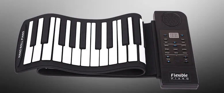61 key folding hand roll piano with black keys, thickened hand feel, 128 tones and MIDI port
