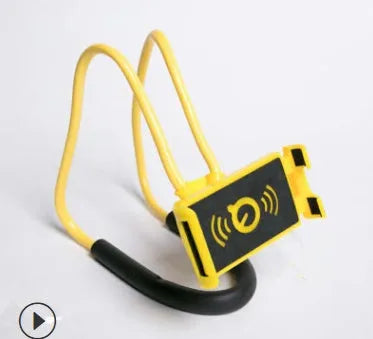 Universal 360-degree rotating phone holder in multiple colours on a table, holding a smartphone.