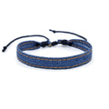 National style denim fabric adjustable bracelet carrying strap in one of eleven colour options