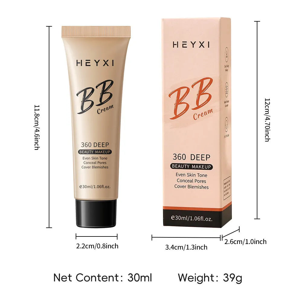 Waterproof sweat-proof BB cream in four shade options with skincare properties
