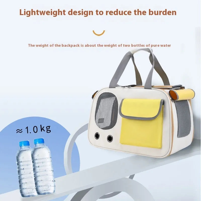 Large capacity foldable canvas pet bag in three colour options shown with single shoulder strap