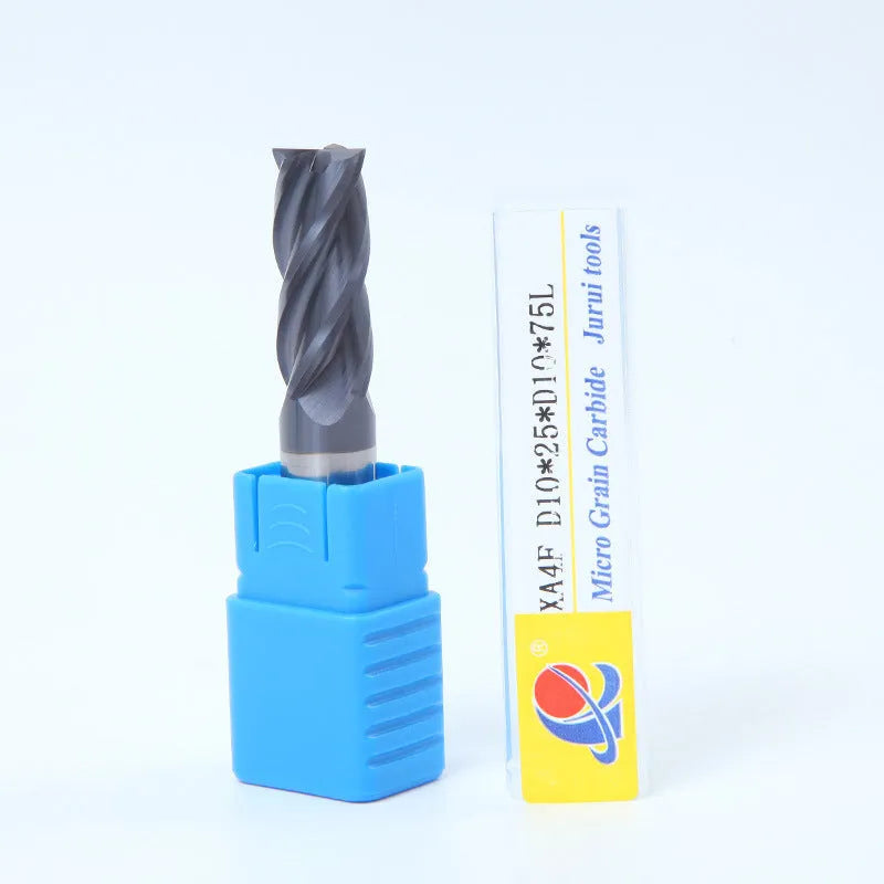 Carbide milling cutter with straight shank and spiral cutting edge for metalworking applications
