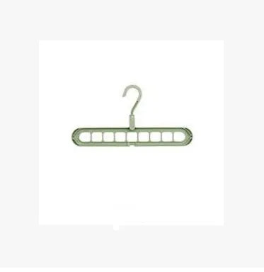 Plastic clothes hanger hook with rotating handle in various colours including pink and green.