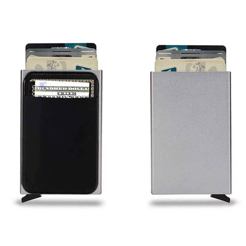 Aluminium alloy metal credit card holder with frosted finish in multiple colour options