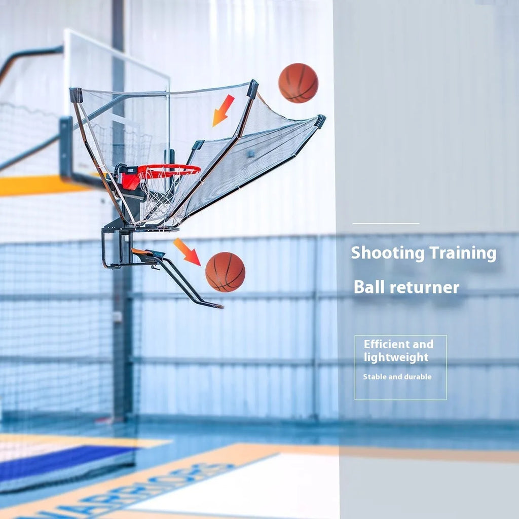 Upgraded portable basketball training return machine with automatic serve function.