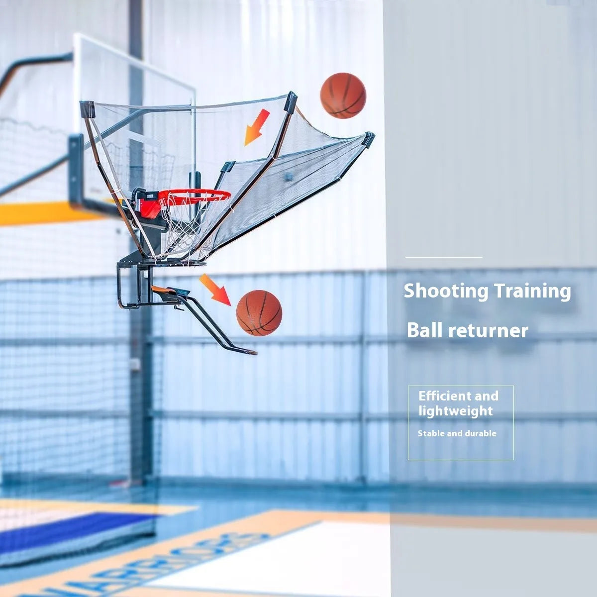 Upgraded portable basketball training return machine with automatic serve function.