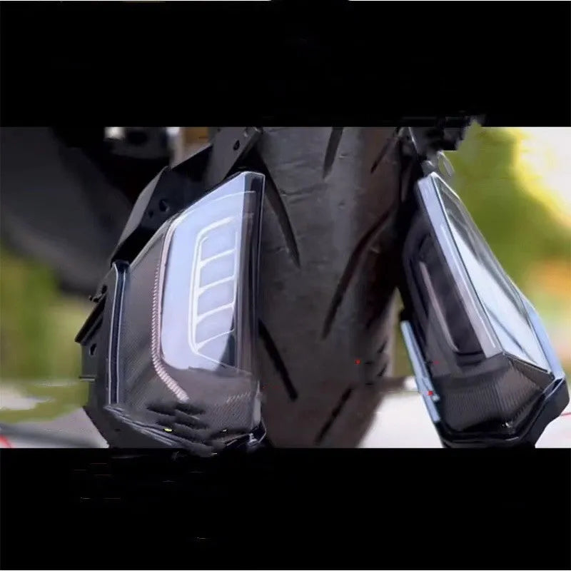 Yamaha NMAX155 LED turn signal lights in white yellow, blue yellow, and red yellow colour options