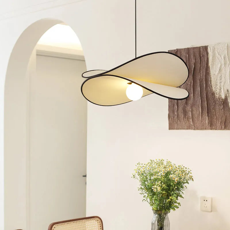 French style artistic chandelier pendant light with fabric potato chips design in three sizes