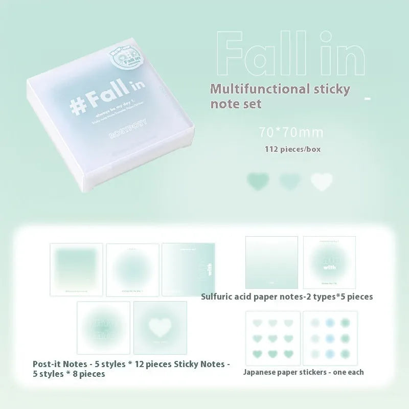 70mm square gradient parchment multifunctional notepad in paper brick format with four colour options