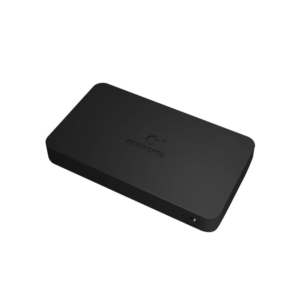 GL-SN-002K HDMI sync adapter box with 5M RGB LED strip coiled next to it