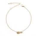 Women's alloy pineapple bracelet in gold or silver colour with simple fruit design