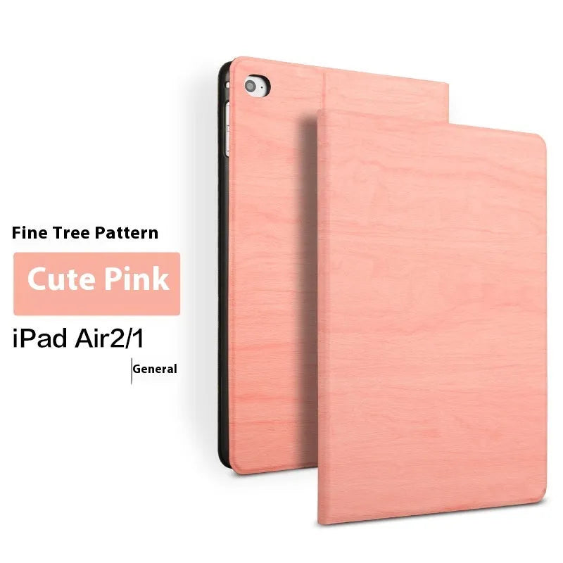Sapphire blue imitation leather iPad protective cover with a built-in bracket stand.