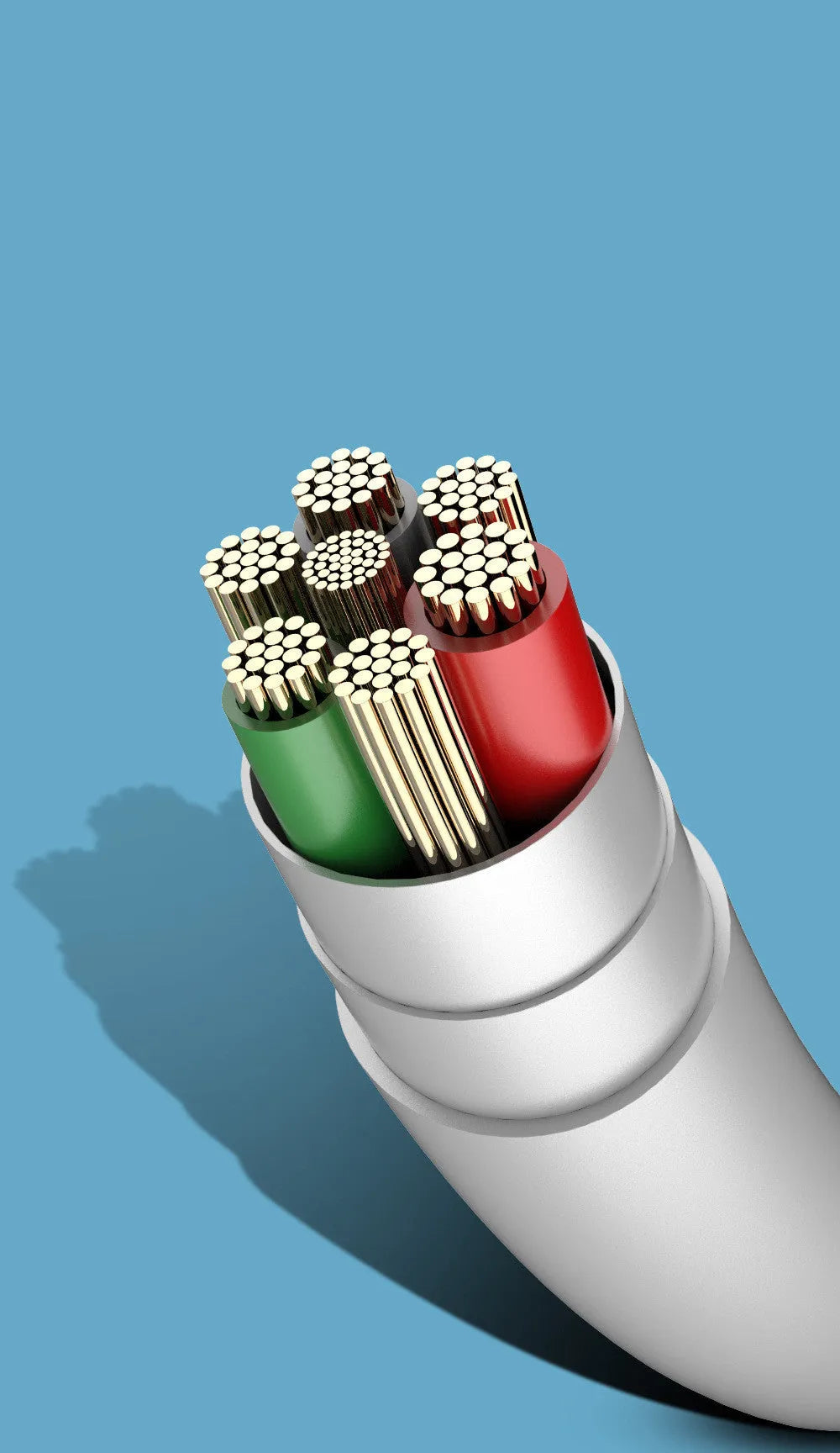 PDPVC mobile phone charging cable with multiple interface connectors showing USB, Mini USB, Micro USB and TYPE-C ports