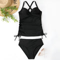 Women's high waist separated bikini set in nylon fabric on a mannequin.