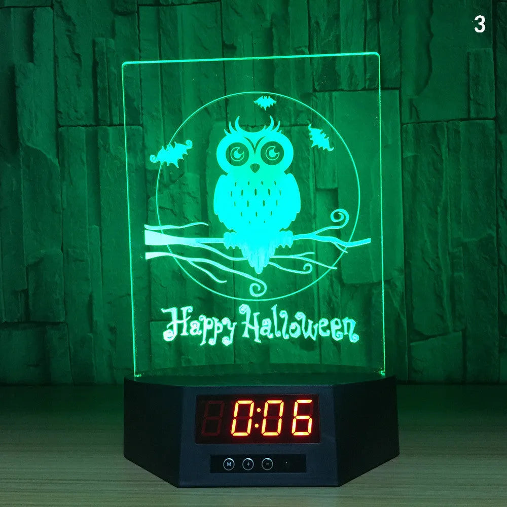 Blue dolphin 3D LED night light on table showing wireless charging pad and remote control.