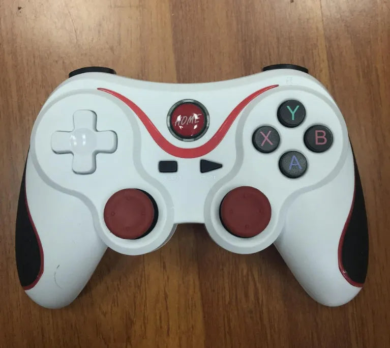 Black and white X3 Bluetooth wireless game controller for Android phones with mobile clip attached.