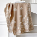 Imitation cashmere winter scarf with tassels showing grey, black, blue, and khaki colour options